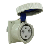 Pin and Sleeve Receptacle Outlet Devices 888-469306 IEC 60309 Panel Mount Receptacle Straight Type, IP67 Rated, 60A 250V, 63A 200-250V, 6H, IEC 309 International Pin and Sleeve Devices 